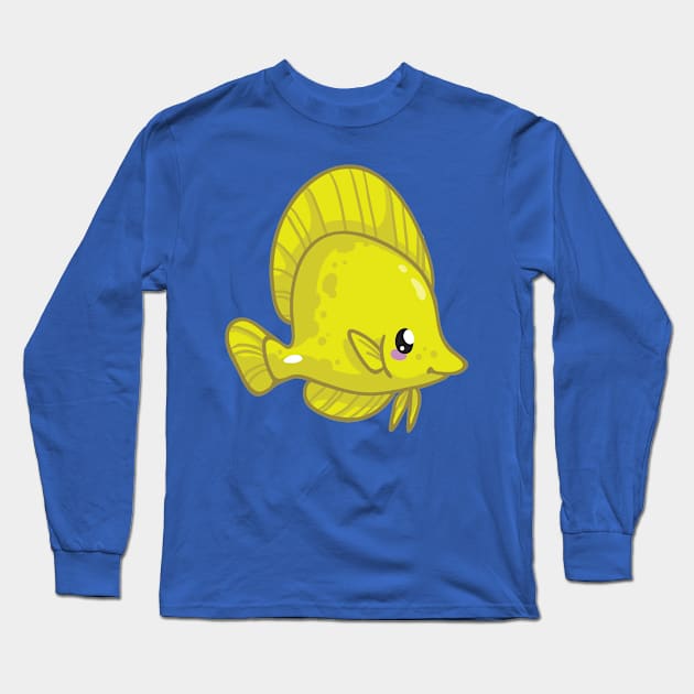 Yellow Tang Long Sleeve T-Shirt by bytesizetreasure